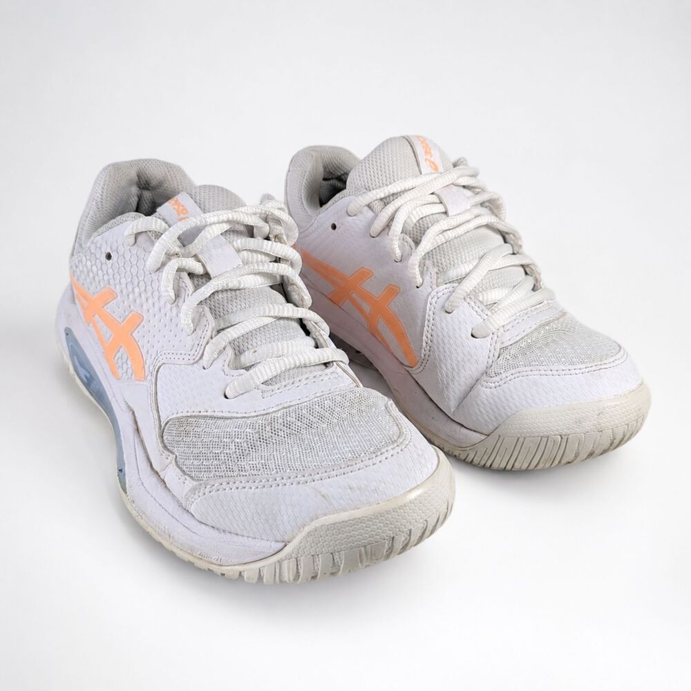 ASICS White Orange Court Sneakers Women’s Size 7 Athletic Shoes